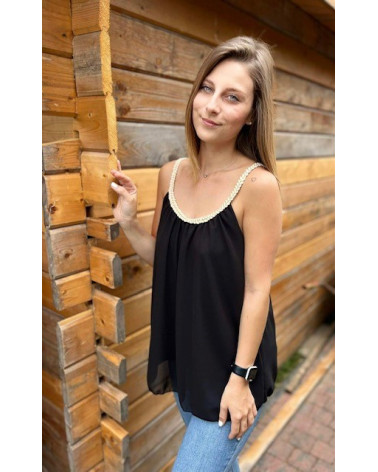 Top bretelle tressé uni