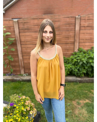 Top bretelle tressé uni