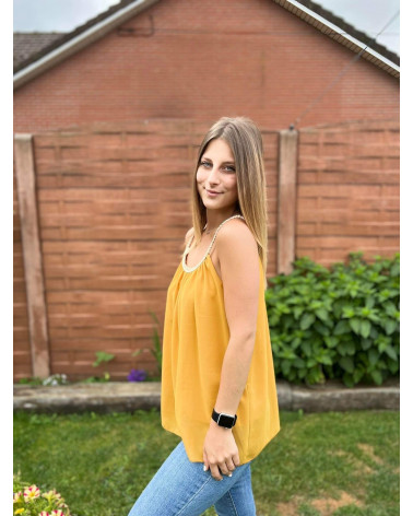 Top bretelle tressé uni
