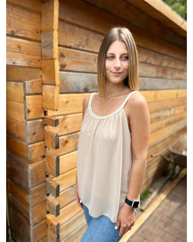 Top bretelle tressé uni