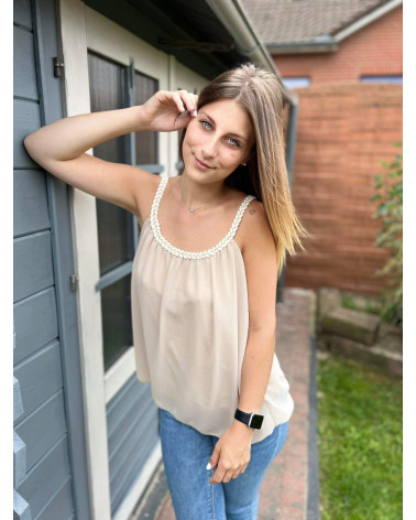 Top bretelle tressé uni