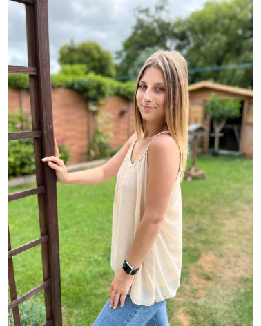 Top bretelle tressé uni