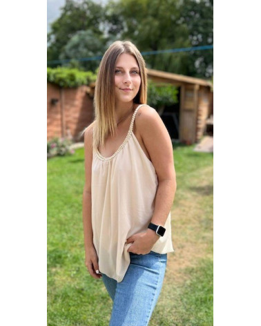 Top bretelle tressé uni