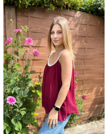 Top bretelle tressé uni