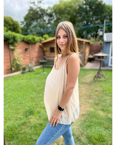 Top bretelle tressé uni