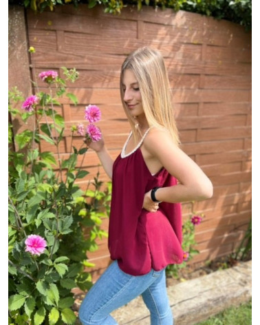 Top bretelle tressé uni