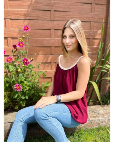 Top bretelle tressé uni