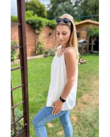 Top bretelle tressé uni