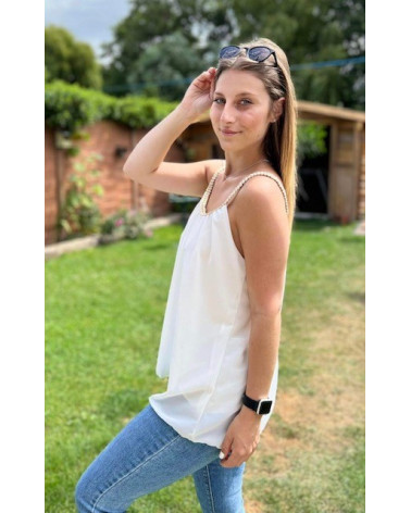 Top bretelle tressé uni