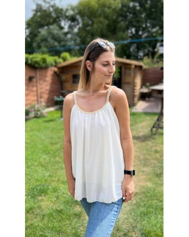 Top bretelle tressé uni