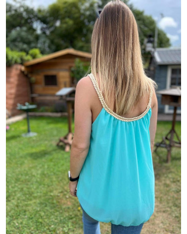 Top bretelle tressé uni