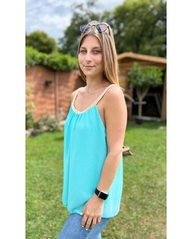 Top bretelle tressé uni