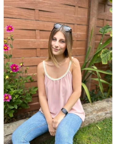 Top bretelle tressé uni