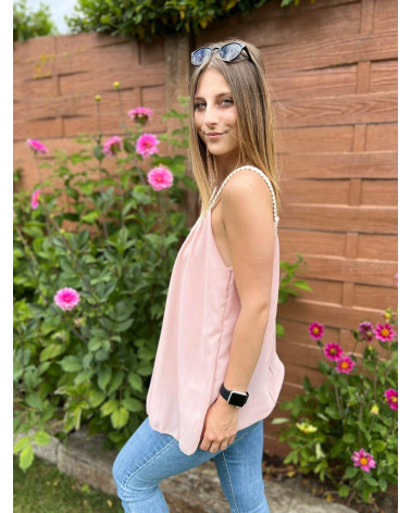 Top bretelle tressé uni