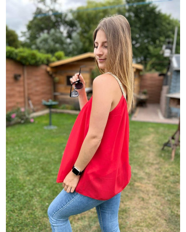 Top bretelle tressé uni