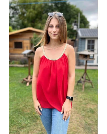 Top bretelle tressé uni
