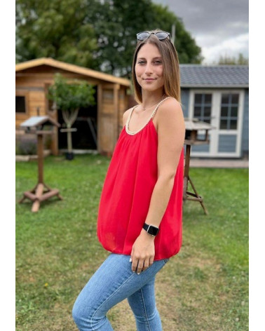 Top bretelle tressé uni