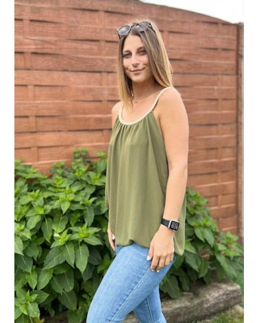 Top bretelle tressé uni