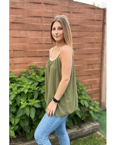 Top bretelle tressé uni