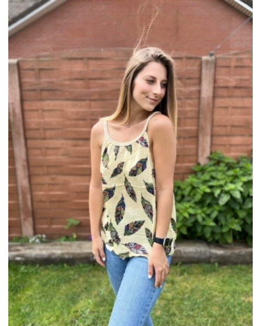 Top bretelle tressé motif