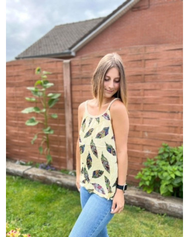 Top bretelle tressé motif