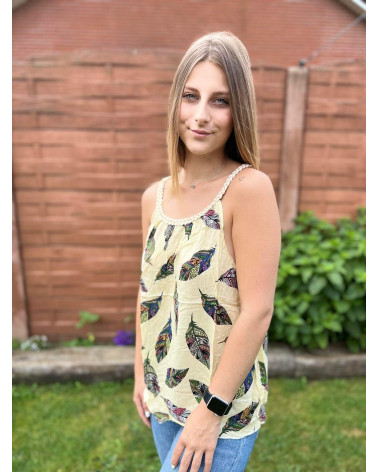 Top bretelle tressé motif